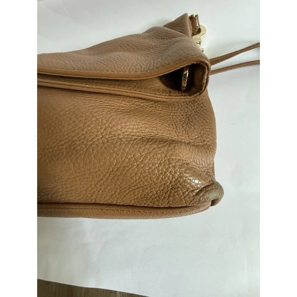 Beautiful Tory Burch Thea Fold-Over Crossbody in Tan Soft Pebbled Leather